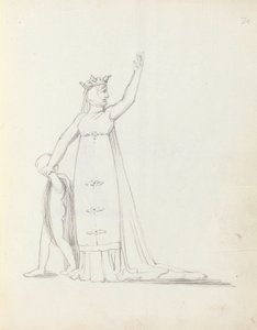 Mrs Siddons jako Constance s dítětem, 1783 (pero, inkoust a mytí na papíře) od John Flaxman