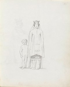 Paní Siddons jako Constance s dítětem, 1783 (pero, inkoust a mytí na papíře)