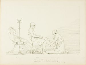 Odysseus, Penelopa a Eurykéla od John Flaxman