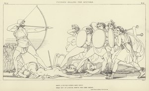 Ulysses zabíjí nápadníky od John Flaxman