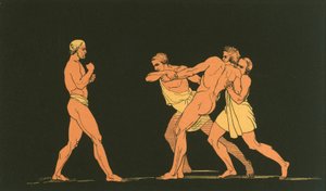 Odysseus se připravuje na boj s Irem od John Flaxman