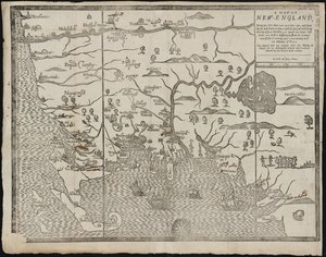 Mapa Nové Anglie Od: William Hubbards Současný stav Nové Anglie, 1677
