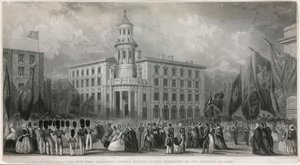 The New Coal Exchange, Thames Street, při slavnostním otevření v roce 1849