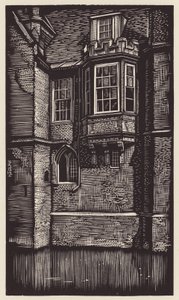 Cambridge: (dřevoryt): Zákoutí Queens