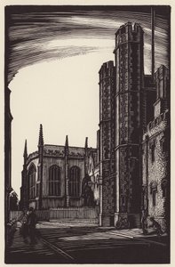 Cambridge: Jana a východní konec kaple Nejsvětější Trojice (dřevoryt)