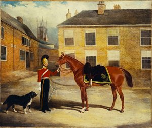 Důstojník dragounských gard, karibských vojáků se svou horou v kasárenské stáji, 1839 od John Frederick Herring Senior