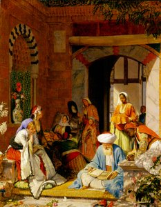 „A modlitba víry zachrání nemocné“ z Jakuba 5:15 (olej na panelu) od John Frederick Lewis
