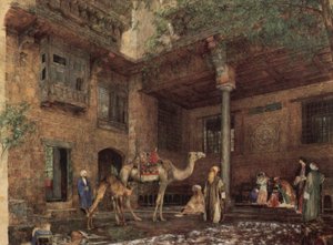 Nádvoří malířského domu, Káhira od John Frederick Lewis