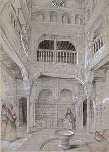 Vchod do lázní v Alhambře, 30. léta 19. století od John Frederick Lewis