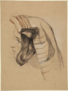 Hlava italské dívky od John Frederick Lewis