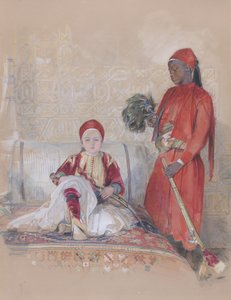 Iskander Bey a jeho sluha, ca. 1848. od John Frederick Lewis