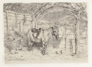 Scéna ve stáji od John Frederick Lewis