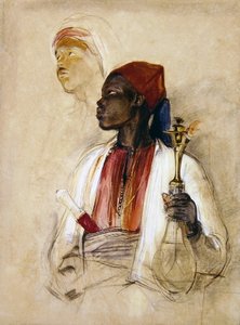 Studie pro Pipe Bearer, kolem roku 1856 (akvarel na papíře) od John Frederick Lewis