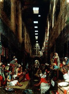 Bezesteinův bazar El Khan Khallil, Káhira od John Frederick Lewis