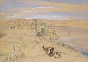 Hypaethral Temple ve Philae, 1850 (wc) od John Frederick Lewis