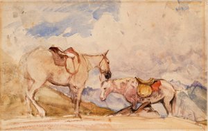Dva koně od John Frederick Lewis