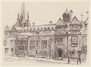 Brasenose College (litografie) od John Fulleylove