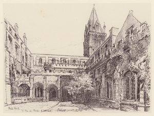 Christ Church Cloisters (litografie) od John Fulleylove