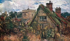 Kostel Holywell (barevná litografie) od John Fulleylove