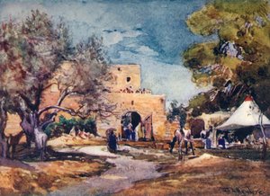 Středověká budova mimo severní zeď Jeruzaléma, 1902. od John Fulleylove