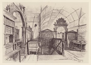 Mertonská knihovna (litografie) od John Fulleylove