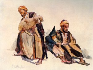 Syrští pastýři a pastýřský chlapec, 1902. od John Fulleylove