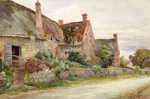 Roubená chalupa s přilehlou stodolou, 1881 (čb a grafit na papíře) od John Fulleylove