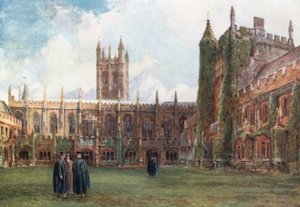 The Cloisters, Magdalen (barevná litografie) od John Fulleylove
