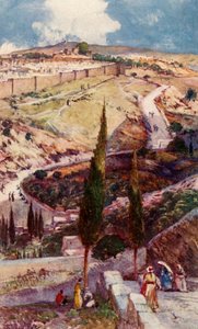 Severovýchodní konec Jeruzaléma a Micpy z Olivetské hory, 1902. od John Fulleylove