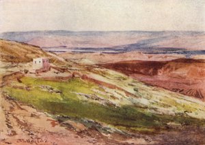 Údolí Jordánu, z Olivetské hory (barva lito) od John Fulleylove