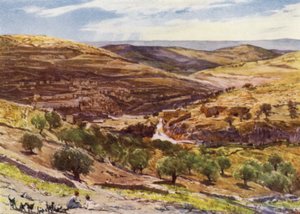 Údolí Hinnom, s Hill of Offense (barevné lito) od John Fulleylove
