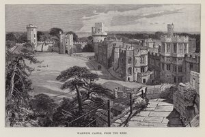 Hrad Warwick, z pevnosti (litho) od John Fulleylove