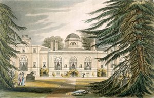 Zahradní průčelí Chiswick House (barevná rytina) od John Gendall