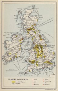 Britské ostrovy, Ekonomické, Přední průmyslová odvětví (litografie) od John George Bartholomew