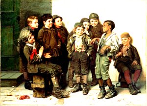Pouliční tanec, 1883 od John George Brown