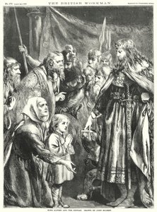 Král Alfred a sirotek (rytina) od John Gilbert