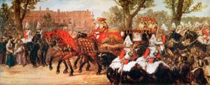 Princ a princezna z Walesu na cestě do královnina přijímacího pokoje od John Gilbert