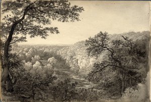Greta (inkoust (černý) na papíře) od John Glover