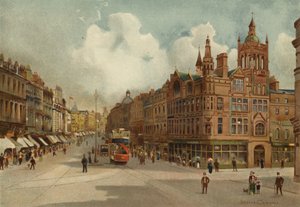 Liverpool: Lord Street, s Church Street v dálce (barevně lito)