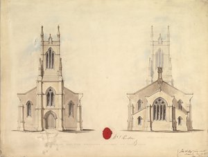 Design pro navrhovaný kostel v Middlesborough, 1837