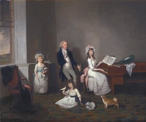 John Richard Comyns z Hylands, Essex, se svými dcerami