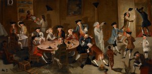 Námořní kapitáni se baví v Surinamu, asi 1752-58 (olej na lůžkovinách) od John Greenwood