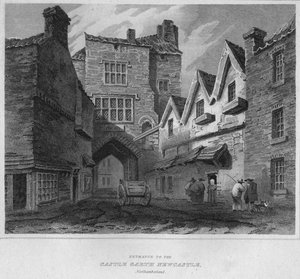 Vchod do hradu Garth Newcastle, Northumberland, 1814 od John Greig