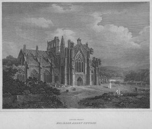 Jižní fronta - Melrose Abbey Church, 1814