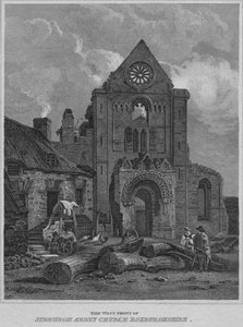 Západní fronta Jedburgh Abbey Church Roxburghshire, 1814 od John Greig