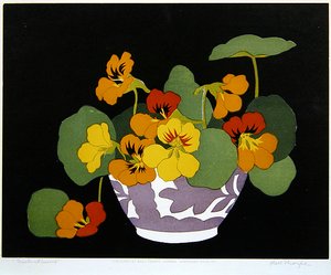 Nasturtiums (dřevořez) od John Hall Thorpe