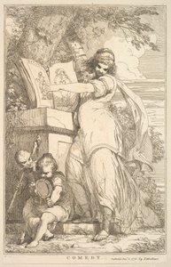 Komedie z patnácti leptů věnovaná siru Joshuovi Reynoldsovi, 8. prosince 1778. od John Hamilton Mortimer