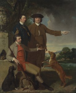 Autoportrét s otcem a bratrem, cca 1760-62 (olej na plátně) od John Hamilton Mortimer