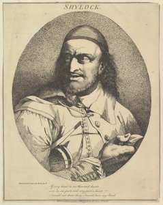 Shylock Dvanáct postav ze Shakespeara, 15. března 1776. od John Hamilton Mortimer