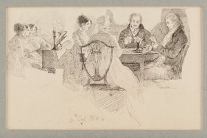 An Evenings Entertainment, 1804 (pero a inkoust na papíře) od John Harden